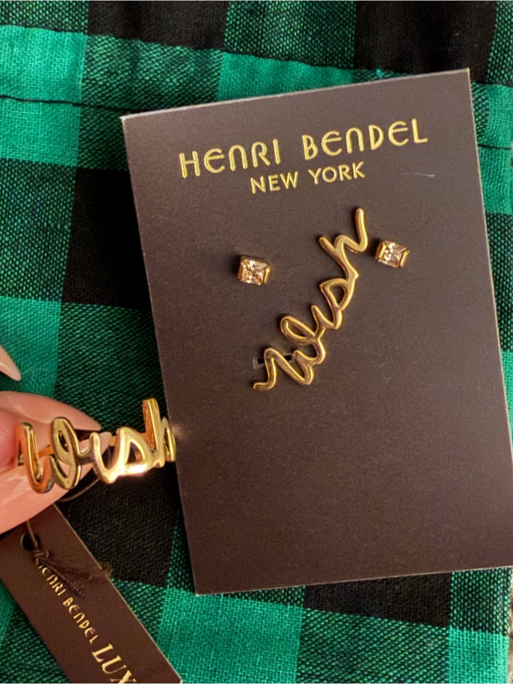 Henri Bendel Rush Script Ring Gold Size 9 NWT